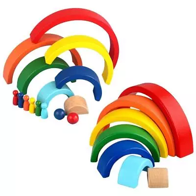 Rainbow Stacker Arch Bridge Blocks Set For Kids  Expanding The Sensitivity To • £10.24