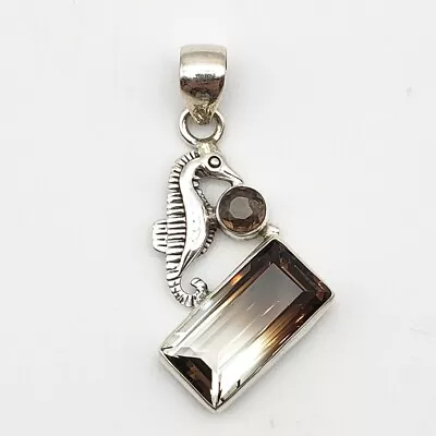 Seahorse Smokey Quartz Pendant Sterling Silver  • $31.50