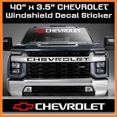 Chevrolet Truck Windshield Decal Sticker RED White Logo Vinyl American Muscle US • $23.79
