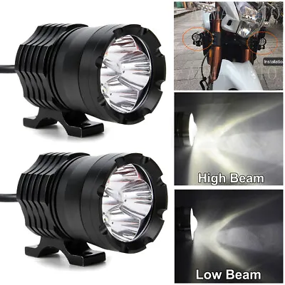 2x White LED Spot Light Motorcycle Headlight Driving Fog Pods Lamp Off Road ATV • $30.97