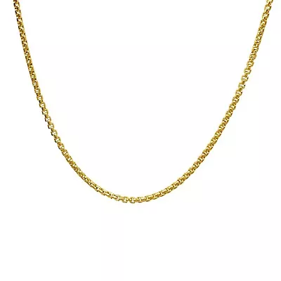 18K Yellow REAL GOLD Venetian Round Box Chain 1.8mm 18” 4.1gr / CHI252 • $299.99