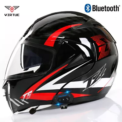 DOT Flip Up Modular Motorcycle Helmets Bluetooths ATV Off Road Full Face Helmet • $85.62