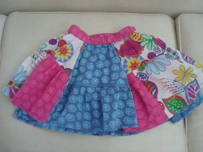 Me Too Boutique Brand PinkAquaBlueWhite Designs Twirl Full Skirt-Girls Sz 4 • $9