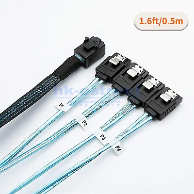 NEW Mini SFF-8643 To 4 SATA Fan Out Cable Comply With SAS 3.0 12G 50CM • $11.94