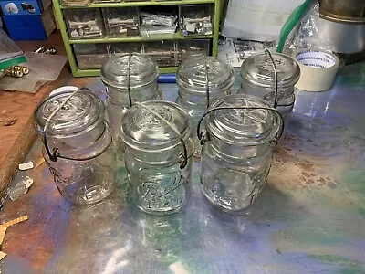 Ball Ideal 1 Pint Mason Jar Lot Light Blue Hue Color 6pc Lot • $19.99