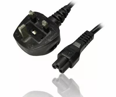 £5.75 • Buy C5 0.5m-5m Cloverleaf Clover Leaf Mains Power Cable Lead Laptops Adaptor BS1363 