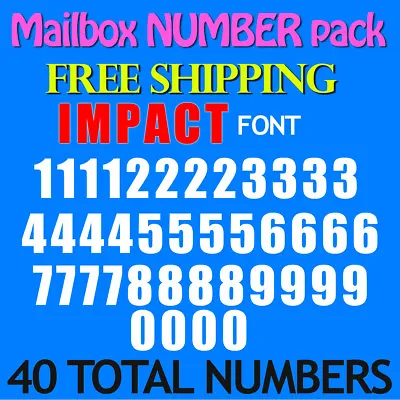 $30.56 • Buy Mailbox NUMBER Decals IMPACT ALL SIZES 1/2  Up To 5  Sizes FREE SHIP STICKERS