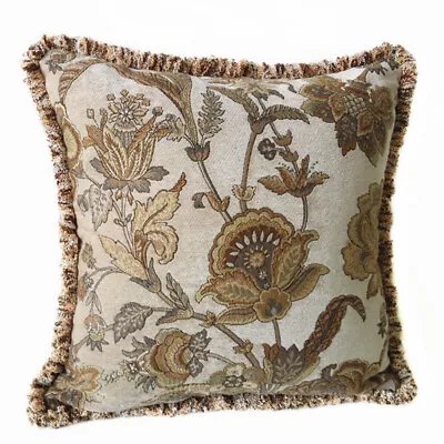 Vintage Jacquard Throw Pillow Cover Square Sofa Cushion Cover 18 X18  Home Decor • $31.99