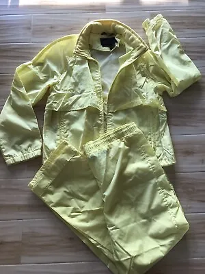 Eddie Bauer Rain Suit Yellow Packable Full Zip Vented Lightweight Women’s Small • $21.87