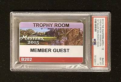 2015 Masters Tournament Augusta National TROPHY ROOM Badge PSA 8 Jordan Spieth • $89.99