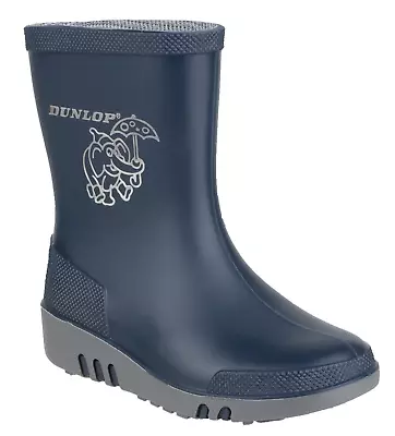 Kids Children Dunlop Mini Wellies Elephant Print Rain Snow Wellington Boots • £14.99