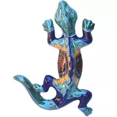 Wall Hanging Tiny Gecko Hand-Made Mexican Talavera Sunflower Ceramic Lizard • $25.99