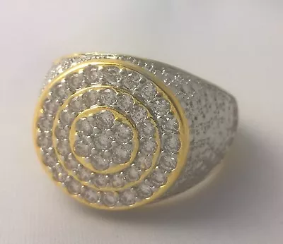 925 G-Filled 18k Yellow Gold Simulated Diamond Men's Ring Sparkling Bling USA 12 • $60