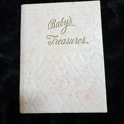 Vintage Babys Treasures PINK Baby Album Record Book 1943 Up To 6 Yrs 9  X 6  • $22.98