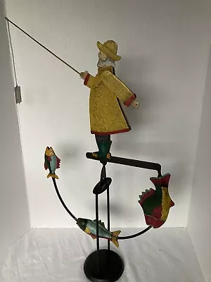 Vintage Fisherman W/ Fishing Pole Teeter Totter Sky Hook Pendulum Balance Toy  • $125