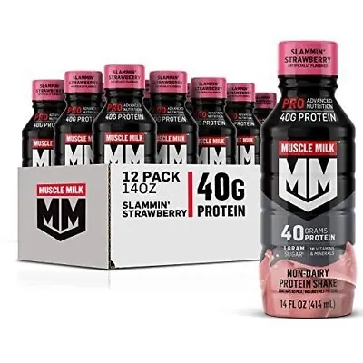 Muscle Milk Pro Advanced Nutrition Protein Shake Slammin' Strawberry 14 Fl Oz... • $139.99