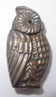 Vintage Unusual Silver Plated Brass Figural Bird Owl Match Safe Vesta Case 19.7g • $10.50