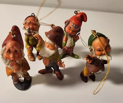 5 Vtg Elf Ornaments GNOME Christmas  • $13.99