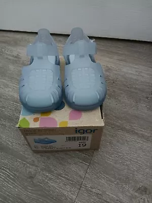NIB Igor Tobby Light Blue Jelly Sandals Size Infant UK 3/ 19 Euro • £4.99
