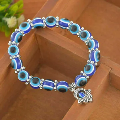 Charm Evil Eye Bead Protection Good Luck Bracelet Jewelry Hamsa Hand Bracelet US • $4.54