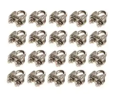 20 Pack 1/4 Inch M5 Stainless Steel Wire Rope Cable Clip Clamp U-Bolt Fastener • $16.98