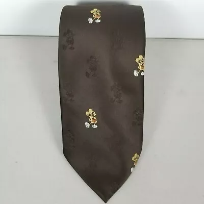 VTG Mickey Mouse By Cervantes Walt Disney Productions MADE IN USA BROWN NECKTIE • $21.99