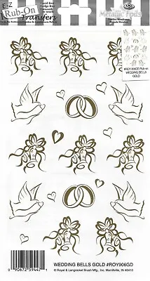 E-Z Rub-On Metallic Transfers (Wedding Bells Gold) Hobby Crafting - ROY906GD • £2.25