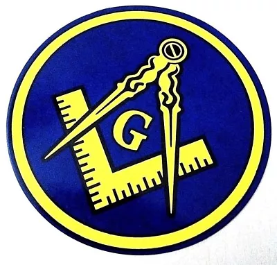 1 Freemason Car Decal 3.5  Masonic Logo Mason Sticker Gift Window Master Blue • $5.98