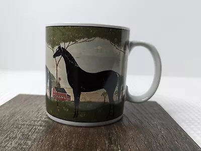 Sakura Oneida Coffee Mug Horse Genuine Stoneware Warren Kimble Farm Country Vtg • $10