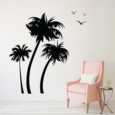 Coconut Tree Plant Wall Stickers Removable Palm Trees Decals For Nursery Bedroom • $8.79