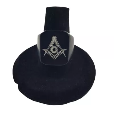 £10.99 • Buy Black Masonic Freemasons Ring Jewellery Excellent Quality Stainless Steel Gothic
