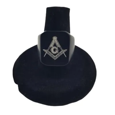 Black Masonic Freemasons Ring Jewellery Excellent Quality Stainless Steel Gothic • £12.99