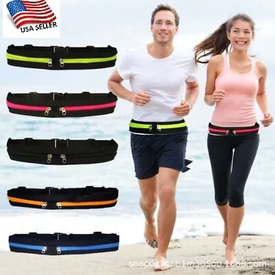 Gym Fitness Sport Runner Waist Bum Bag Running Jogging Belt Pouch Zip Fanny Pack • $7.59