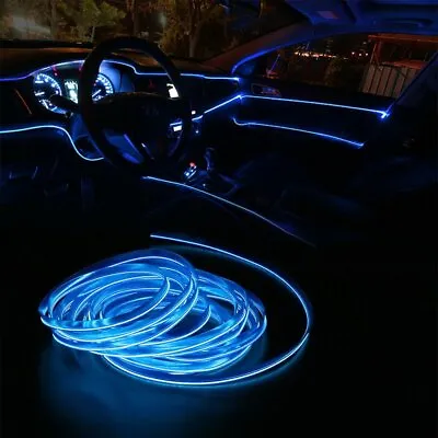 $8.54 • Buy 2m Blue LED Car Interior Decorative Atmosphere Wire Strip Light Accessories US