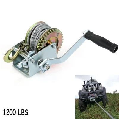Verricello Manuale 1200 Kg - 2 Marce, Cavo Acciaio 10 M, Per Fuoristrada - Foto 2