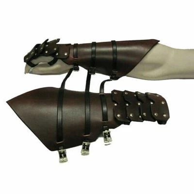 £29.39 • Buy Medieval Leather Gauntlets Hand Protection Guards Re-enactment Armor CostumeOpen