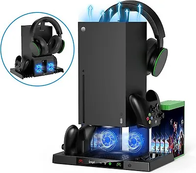 For Xbox Series X Vertical StandCooling Fan+Controller Charger+Game Storage • $35.99