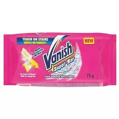 Vanish Super Bar Stain Remover Multi Fabric Tough On Stains Enzymatic Action75g • £3.99