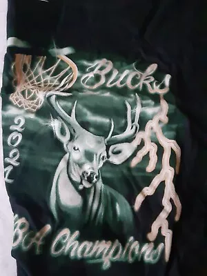 2021 NBA Finals  Milwaukee Bucks Graphic Print Nike T-Shirt  MENS Sz 2XL   *NEW* • $12.39