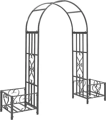 £89.99 • Buy Metal Garden Patio Arch With Planters Rose Arbour Archway Climbing Plant Trellis