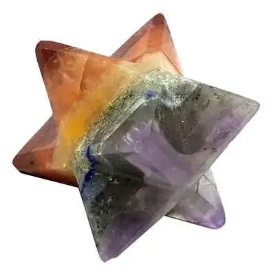 7 Chakra Merkaba Star Geometric Gemstone Multi Stone Bonded Crystal X 1 Supplied • £6.95
