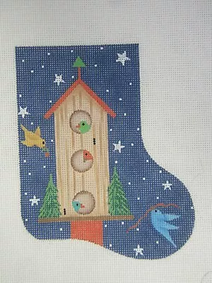 Needlepoint Canvas  Bird House Mini Stocking  By Maggie Hand Painted M1436 • $35