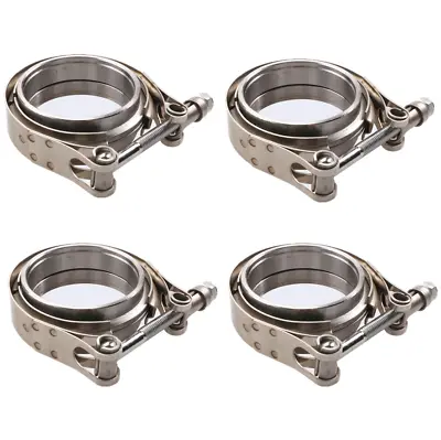 4X 2.5  Inch V-Band Flange&Clamp Kit For Turbo Exhaust Pipes Mild Steel • $37.59