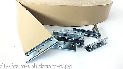 £18.99 • Buy Pirelli Rubber Upholstery Webbing 2  Or 1½  Wide & Webbing Clips. Free Uk P & P