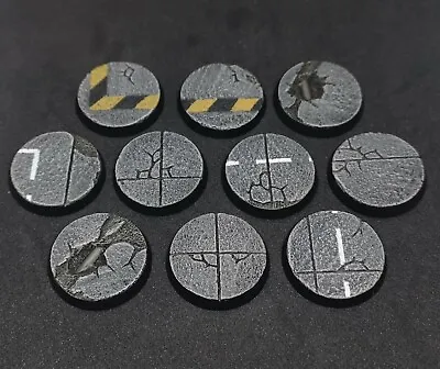 28mm Resin Bases X10 Concrete Urban Industrial For Warhammer 40k (unpainted) • £5.99