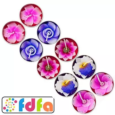 Something Different Pack Of 10 Scented Flower Tealight Candles Homeware Gift • £7.09