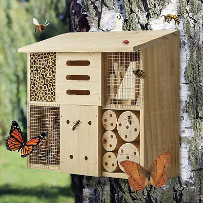 Insect Bug Butterfly Bee Hotel Wood Home House Ladybird Nest Shelter Garden Box • £17.99