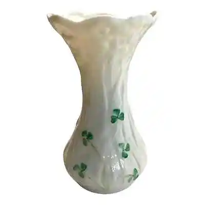 £43.26 • Buy Belleek Vase Ireland Pottery Daisy Spill Shamrocks Flower Porcelain Home Decor 