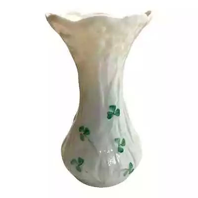 £43.26 • Buy Belleek Vase Ireland Pottery Daisy Spill Shamrocks Flower Porcelain Home Decor 