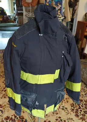 Vintage Retired Firefighter Turnout JACKET FIRE COAT USED Size 42 Chest Malta NY • $152